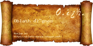 Oblath Ágnes névjegykártya