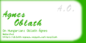 agnes oblath business card