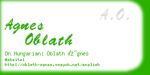 agnes oblath business card
